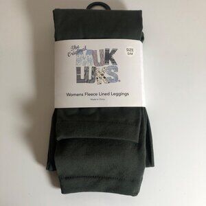Muk Luks Womens Fleece Lined Leggings Olive Green Size Small Medium NEW